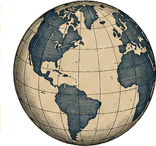 Engraved globe